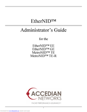 Accedian EtherNID GE Administrator's Manual