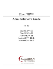 Accedian MetroNID TE Manuals | ManualsLib