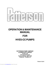 Patterson HVES-CC Operation & Maintenance Manual
