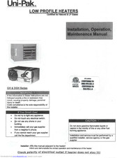 Uni-pak GH45 Installation, Operation & Maintenance Manual
