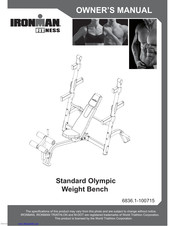 Ironman Fitness Standard Olympic
 Weight Bench Owner's Manual