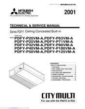 Mitsubishi Electric CITY MULTI PDFY-P40VM-A Technical & Service Manual