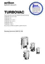 Oerlikon TURBOVAC 1000 C Operating Instructions Manual