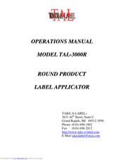 TAKE-A-LABEL TAL-3000R Operation Manual