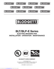 Blodgett BLT-E Series Installation Operation & Maintenance