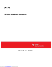 National  Semiconductor LM7705 Manual