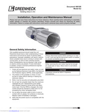 Greenheck GJ Installation, Operation And Maintenance Manual