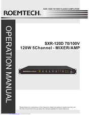 Roemtech SXR-120D Operation Manual