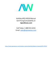 Keithley KPCI-PIO24 User Manual