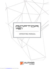 AUTHOR Alarm RAPTOR 151 Operating Manual