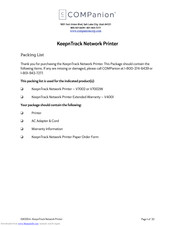 COMPANION KeepnTrack V7002 Installation Manual