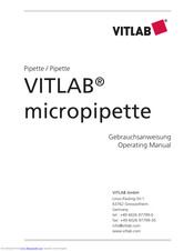 VITLAB micropipette Operating Manual
