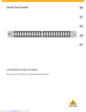 Behringer ULTRAPATCH PRO PX3000 Quick Start Manual