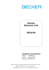Becker REU6100 Installation And Operation Manual