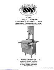 BIRO 3334FH Operating And Service Manual