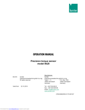 Burster 8625 Operation Manual