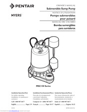 Pentair Myers MSC150 Series Owner's Manual