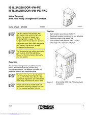 Phoenix Contact IB IL 24/230 DOR 4/W-PC Datasheet