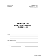 Broderson IC-200-2H Operation And Maintenance Manual
