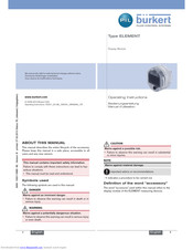 Burkert ELEMENT Operating Instructions Manual