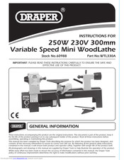 Draper WTL330A Instructions Manual