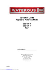 Waterous 500-120-P Operation Manual