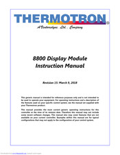 Thermotron 8800 Instruction Manual