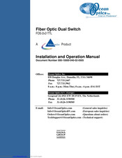 Ocean Optics FOS-2x2-TTL Installation And Operation Manual