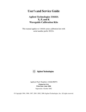 Agilent Technologies 11644K User's And Service Manual