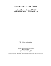 Agilent Technologies 85052C User's And Service Manual