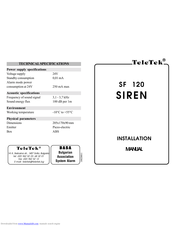 Teletek Electronics SF 120 Installation Manual