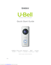 Uniden U-Bell Quick Start Manual