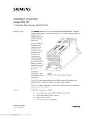 siemens PSX-12C Installation Instructions Manual