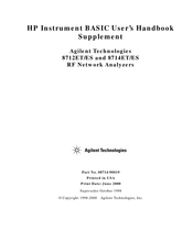 Agilent Technologies 8712ES User's Handbook Supplement