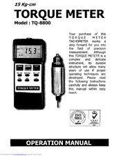 General tools TQ-8800 Operation Manual