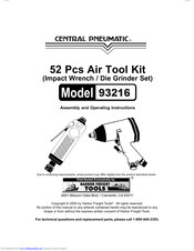 Central Pneumatic 93216 Assembly And Operating Instructions Manual