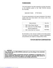 Toyota CELICA 1990 All-Trac/4WD Repair Manual