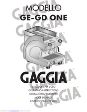 Gaggia GE-GD Operating Instructions Manual