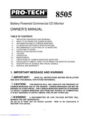 Pro-Tech 8505 Owner's Manual