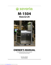 Savaria M-1504 Owner's Manual