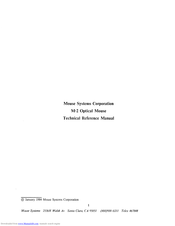 Mouse Systems Corporation M-2 Technical Reference Manual