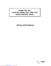 SIGMA TEK 1U619-001 Installation Manual