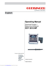GREISINGER OXY 3610 MP Operating Manual