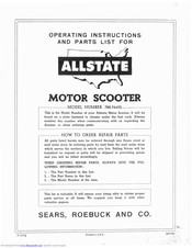 Allstate 788.94495 Operating Instructions And Parts List Manual