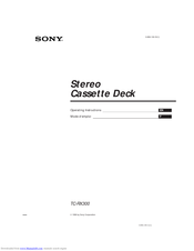 Sony TC-RX300 Operating Instructions Manual