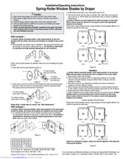 Draper Spring-Roller Window Shade Installation And Operating Instructions