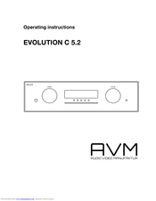 AVM EVOLUTION C 5.2 Operating Instructions Manual