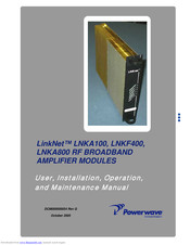 Powerwave Technologies LinkNet LNKF400 Installation, Operation And Maintenance Instructions