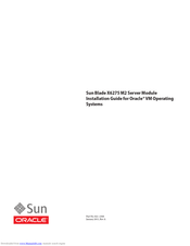 Sun Oracle Sun Blade X6275 M2 Installation Manual