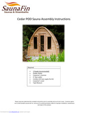 SaunaFit Cedar POD Assembly Instructions Manual